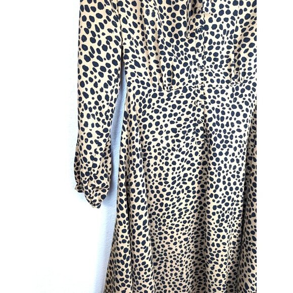 Gibson Latimer Women's Leopard Long Sleeve Fit & Flare Dress Size 4 - Picture 4 of 11